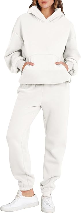 Cream White Hoodie & Sweatpants